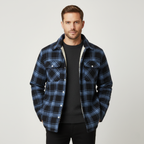 Men's Fleece Lined Plaid Jacket - detail