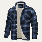 Men's Fleece Lined Plaid Jacket - detail