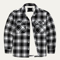 Men's Fleece Lined Plaid Jacket - Black