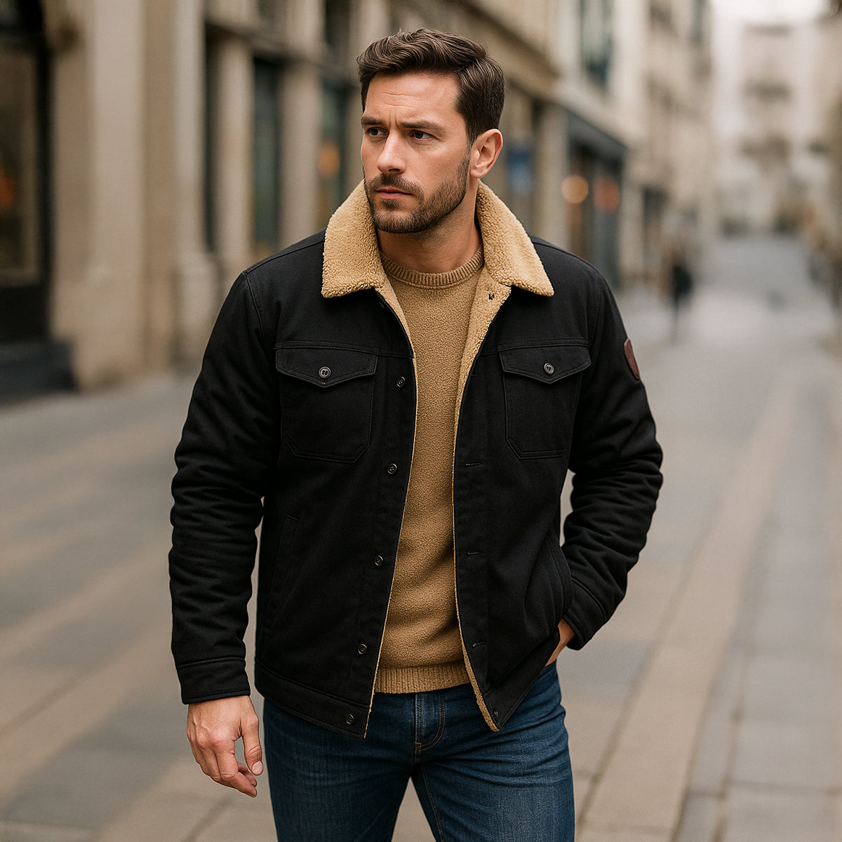 Bramwell & Fitch Men's Fleece-Lined Winter Coat - lifestyle