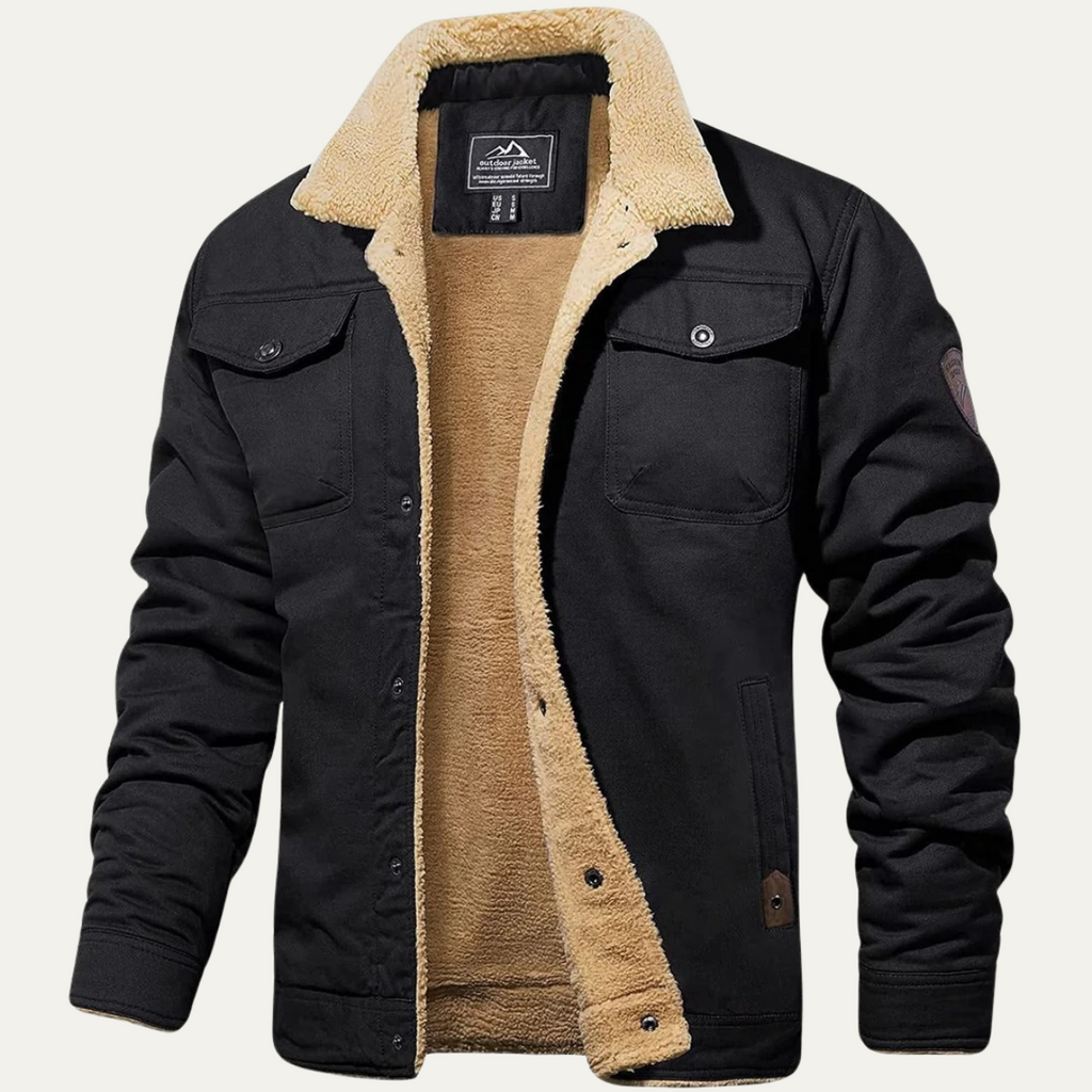 Bramwell & Fitch Men's Fleece-Lined Winter Coat - detail