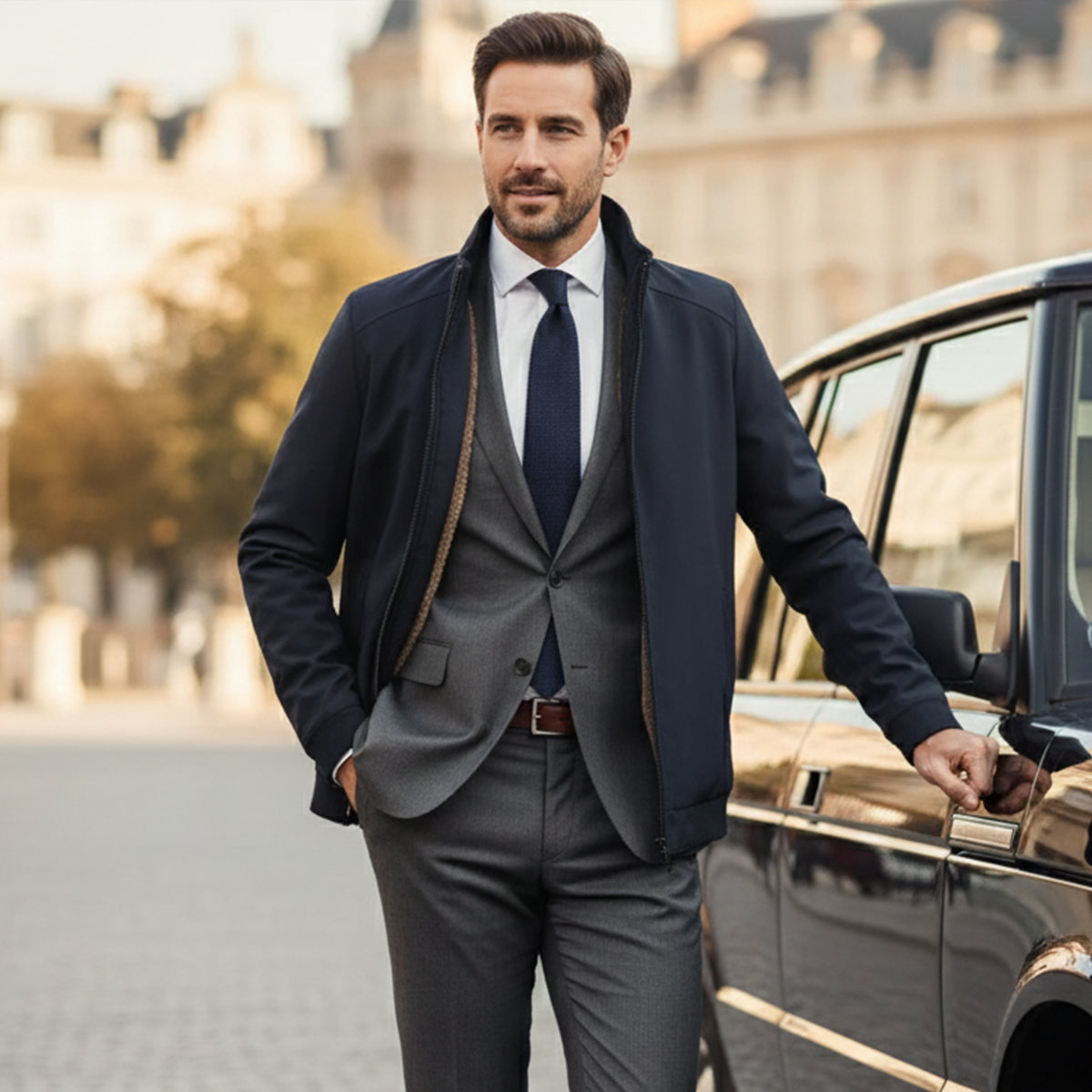 Men's Fleece-Lined Winter Jacket - on model