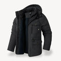 Men's Fleece-Lined Winter Jacket | Windproof Warm Outerwear - Black