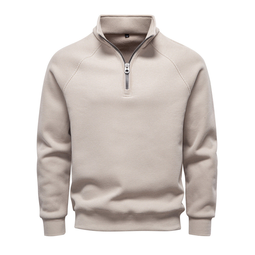 Men's Fleece Quarter-Zip Pullover - Beige