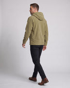 Men's fleece hoodie jacket, back view