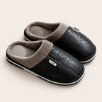 Men's Fur-Lined Leather Mule Clogs