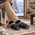 Men's Fur-Lined Leather Mule Clogs