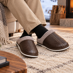 Men's Fur-Lined Leather Mule Clogs