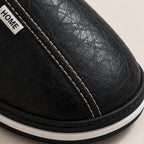 Men's Fur-Lined Leather Mule Clogs