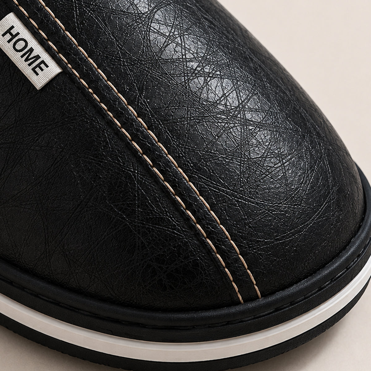Men's Fur-Lined Leather Mule Clogs