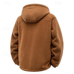 Men's hooded fleece-lined jacket - detail view