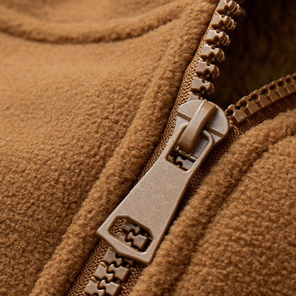 Men's hooded fleece-lined jacket - detail view