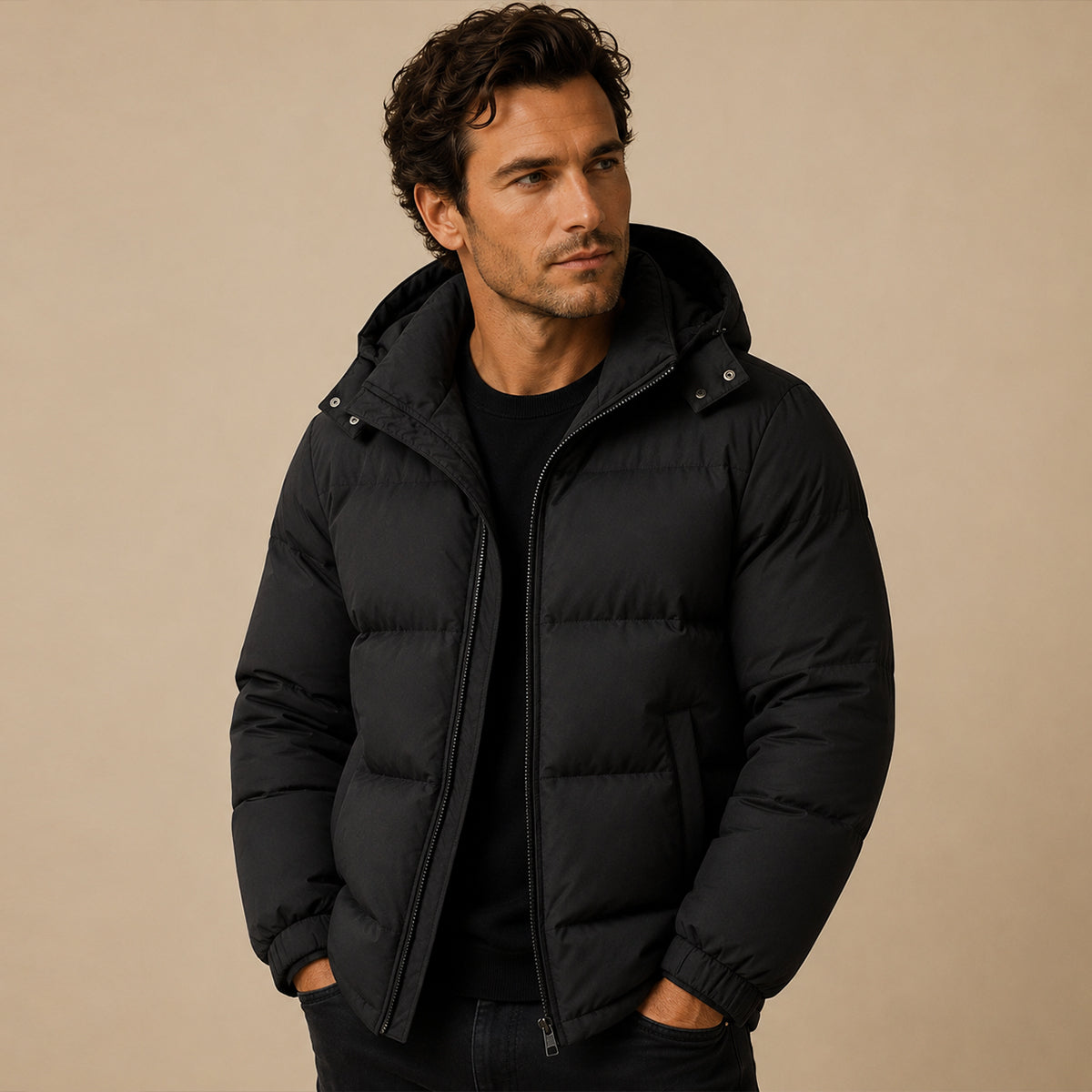 Nordholt Insulated Hooded Puffer Jacket Black