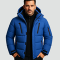 Men's Hooded Puffer Jacket - Blue