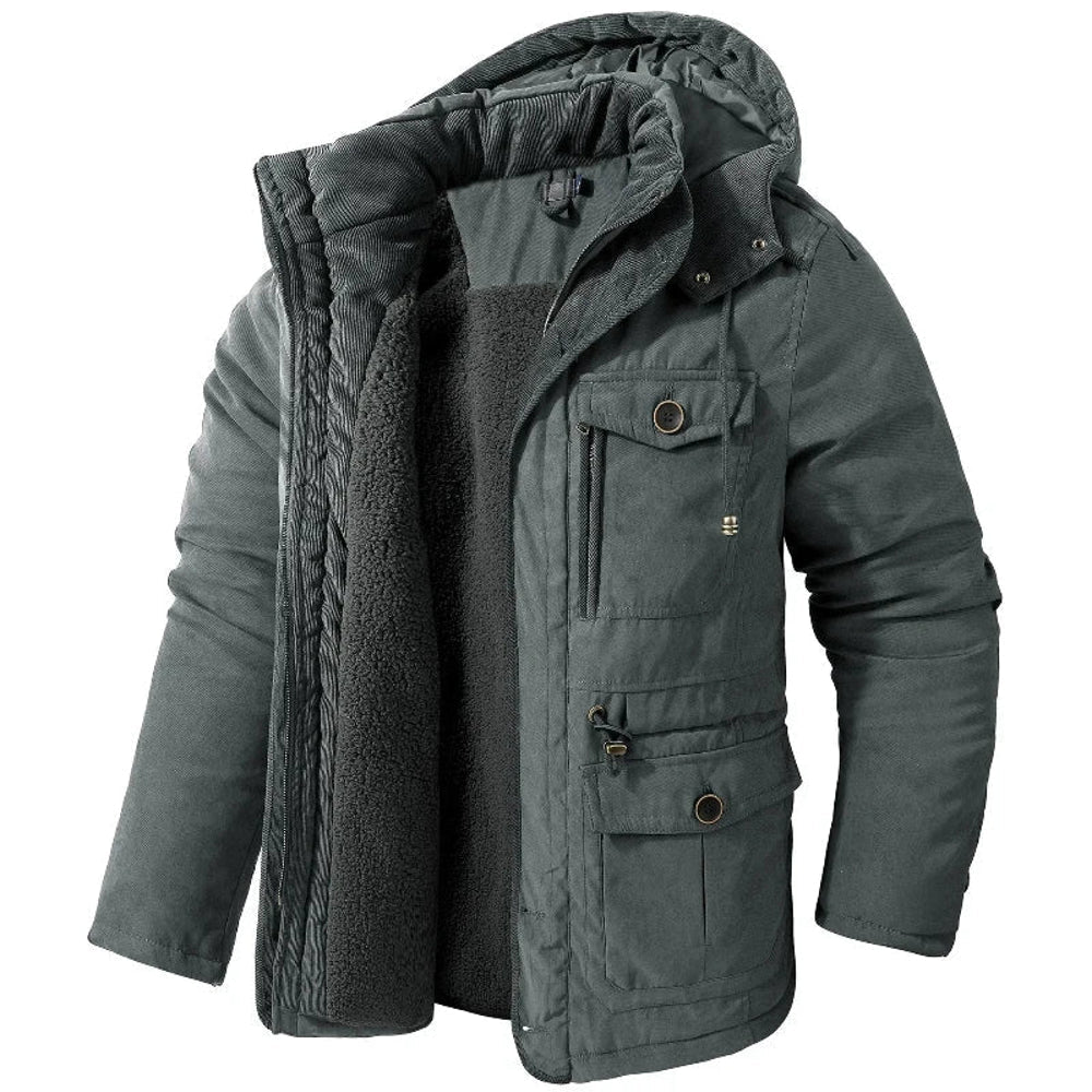 Men's Hooded Winter Parka - Gray