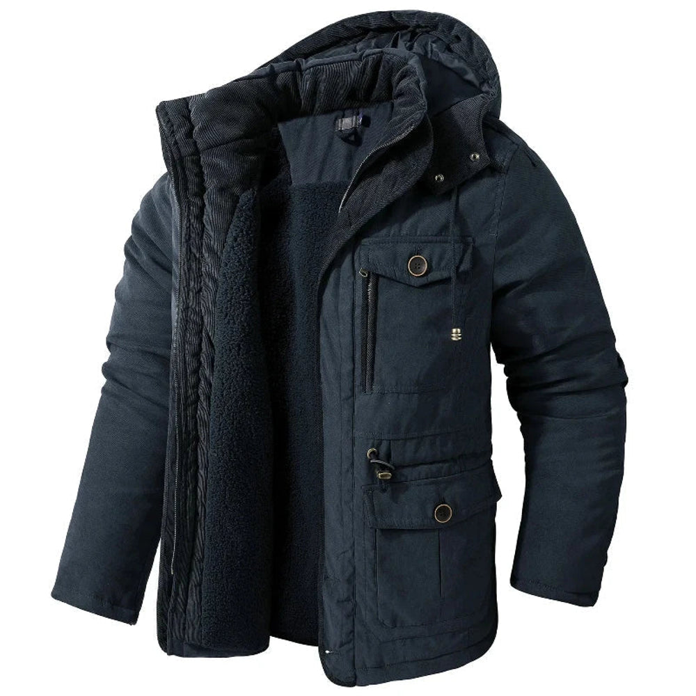 Men's Hooded Winter Parka - Navy