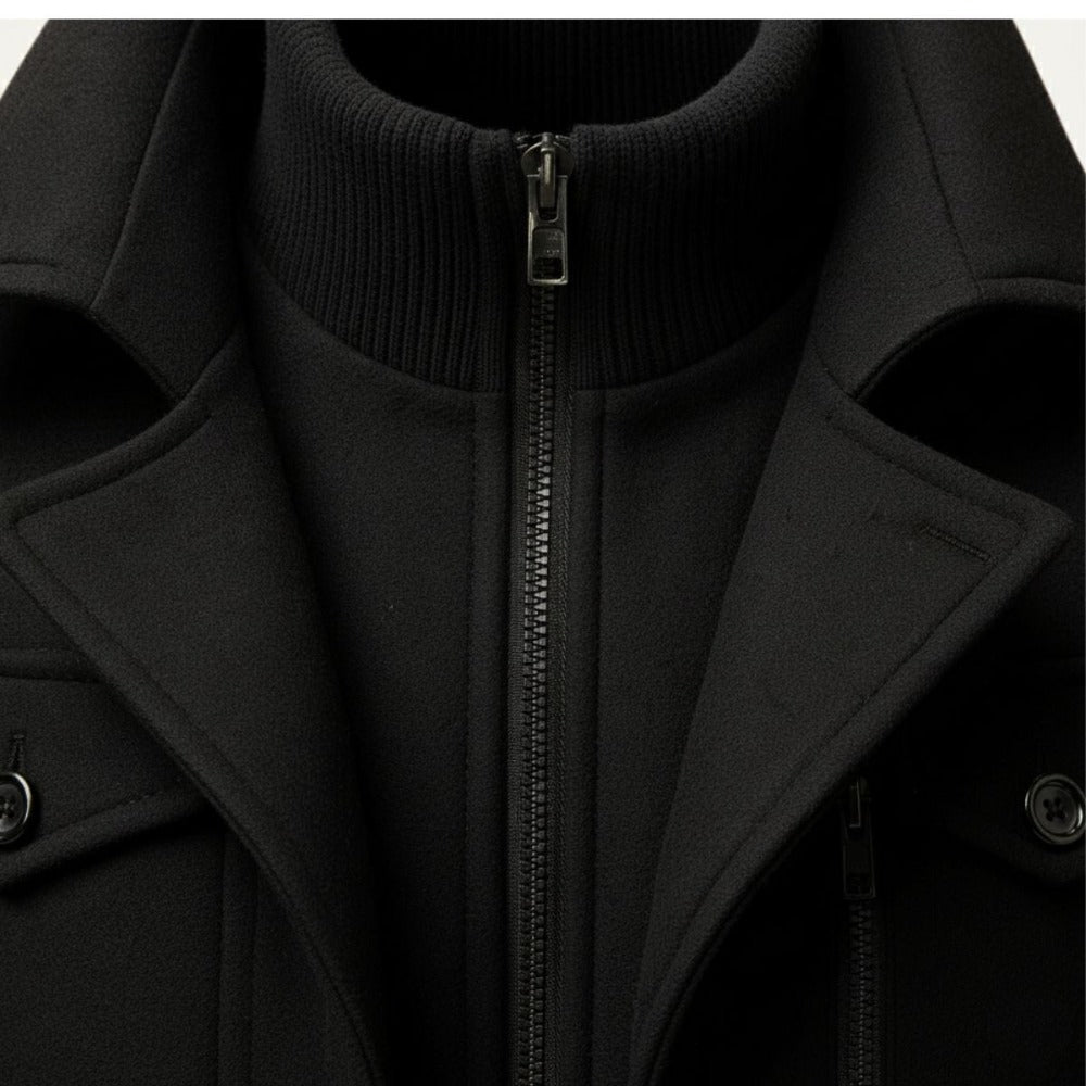 Camden Oakes insulated field coat, detail view