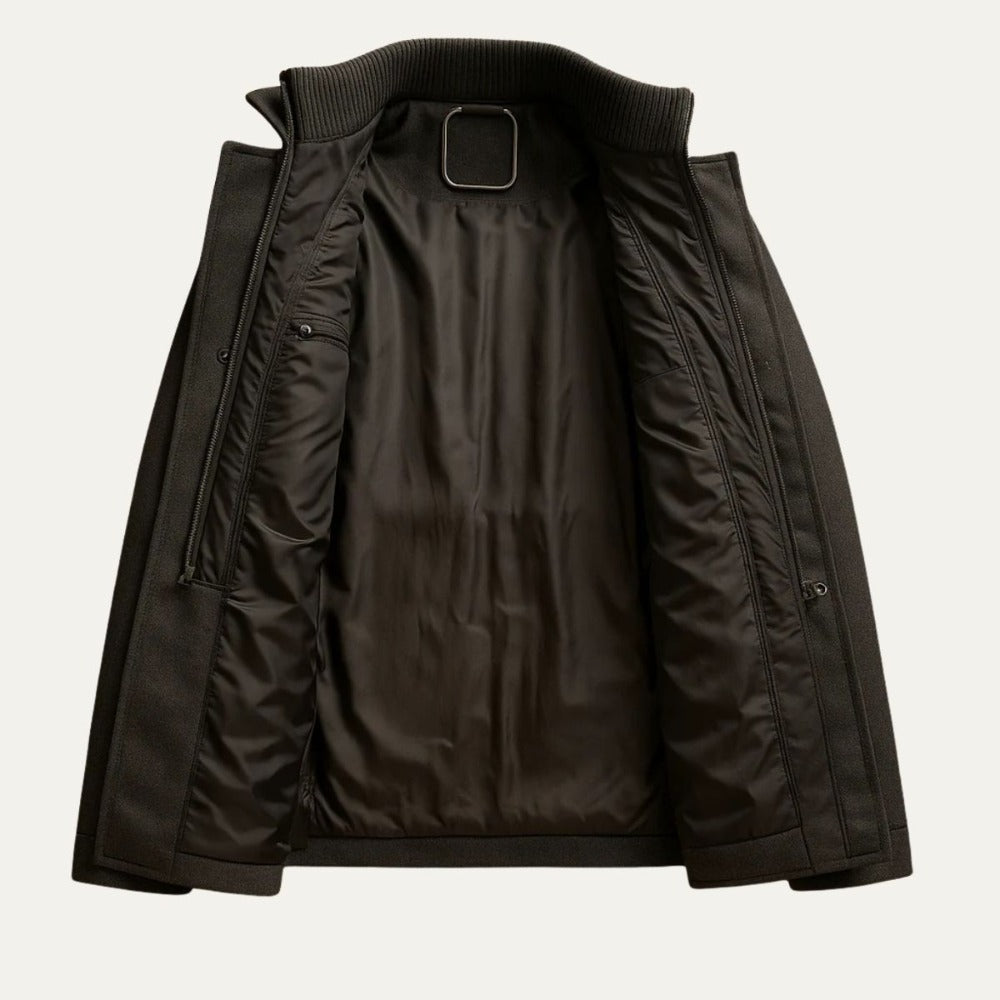 Camden Oakes insulated field coat, detail view