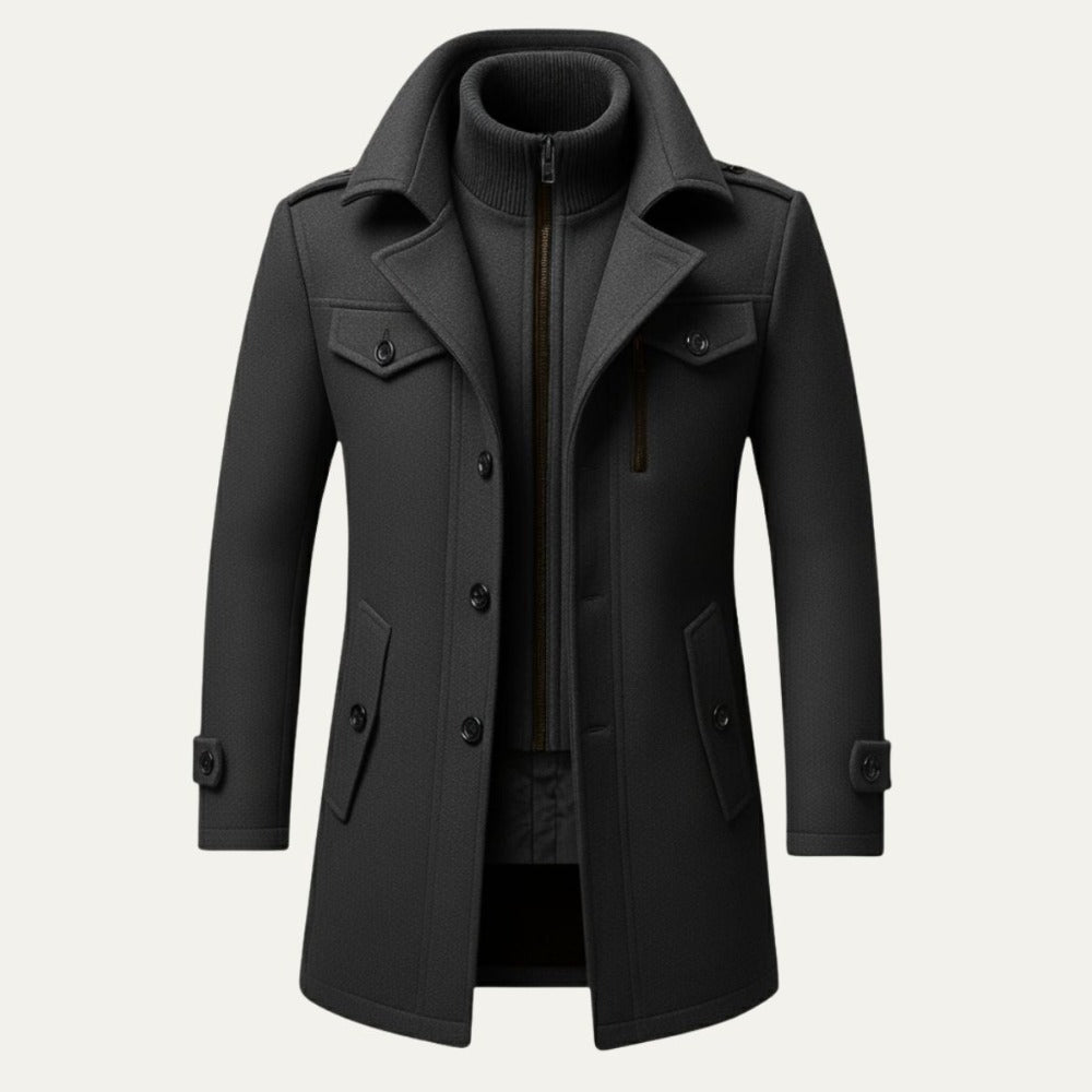Camden Oakes insulated field coat, detail view