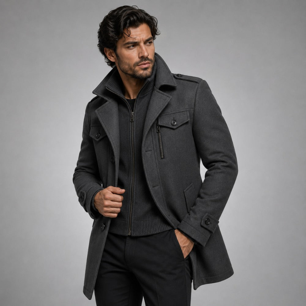 Camden Oakes insulated field coat, Gray colorway