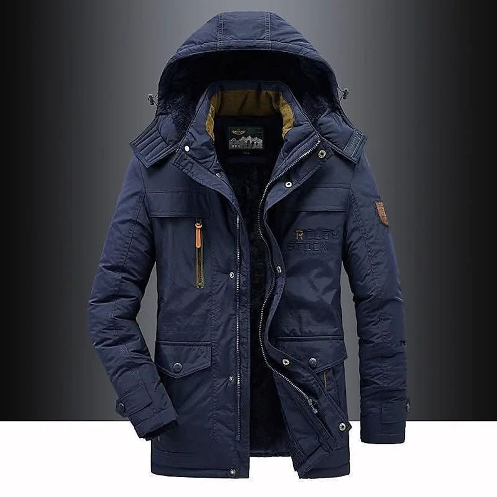 Men's Insulated Hooded Winter Parka - Blue