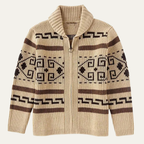 Men's Jacquard Shawl Collar Cardigan - detail