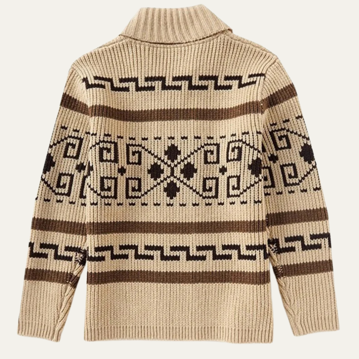 Men's Jacquard Shawl Collar Cardigan - detail