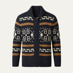 Men's Jacquard Shawl Collar Cardigan - detail