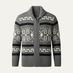 Men's Jacquard Shawl Collar Cardigan - detail