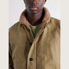 Men's Khaki Cotton Deck Jacket with Wool Lining - on model