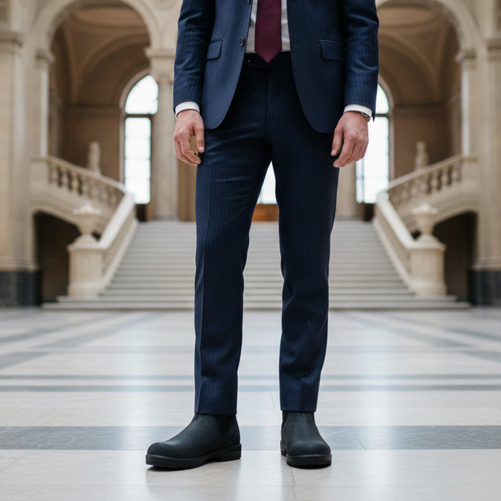 Men's Leather Chelsea Boots - on model