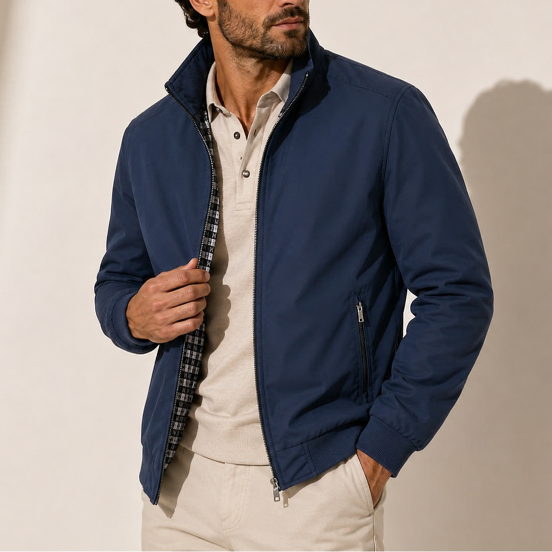 Navy - Sterling & Pike Bomber Jacket