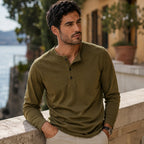 Men's long sleeve cotton polo shirt, lifestyle wear