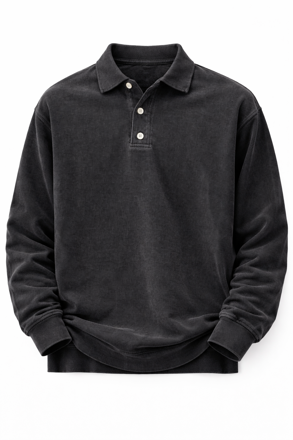 Men's Long Sleeve Polo Shirt - Black