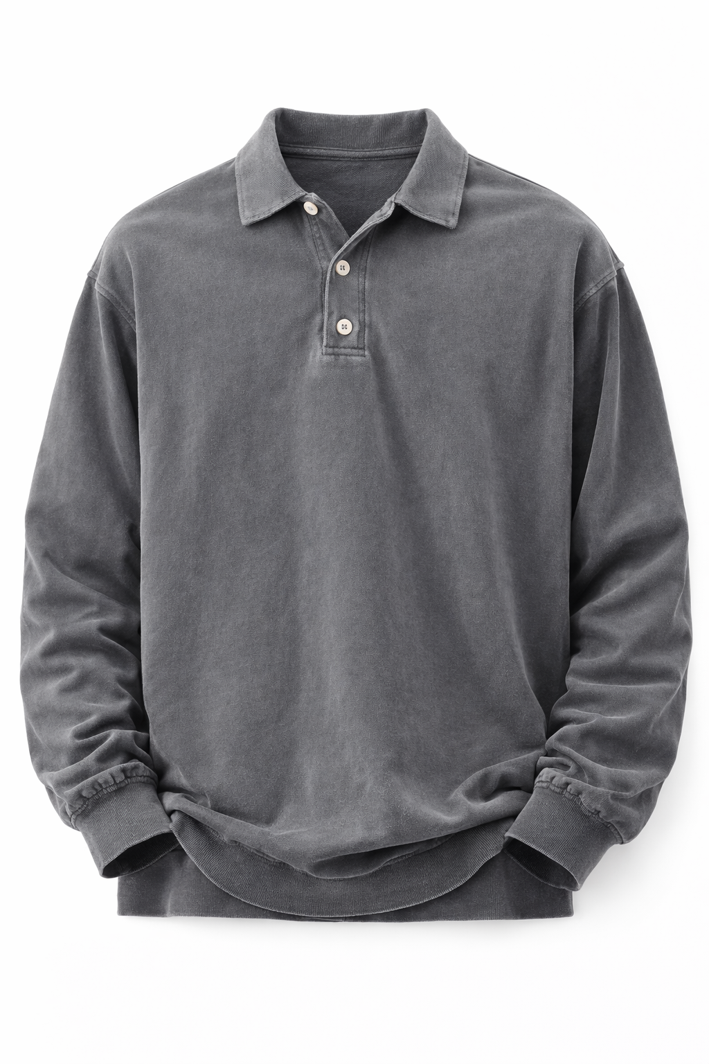Men's Long Sleeve Polo Shirt - Grey