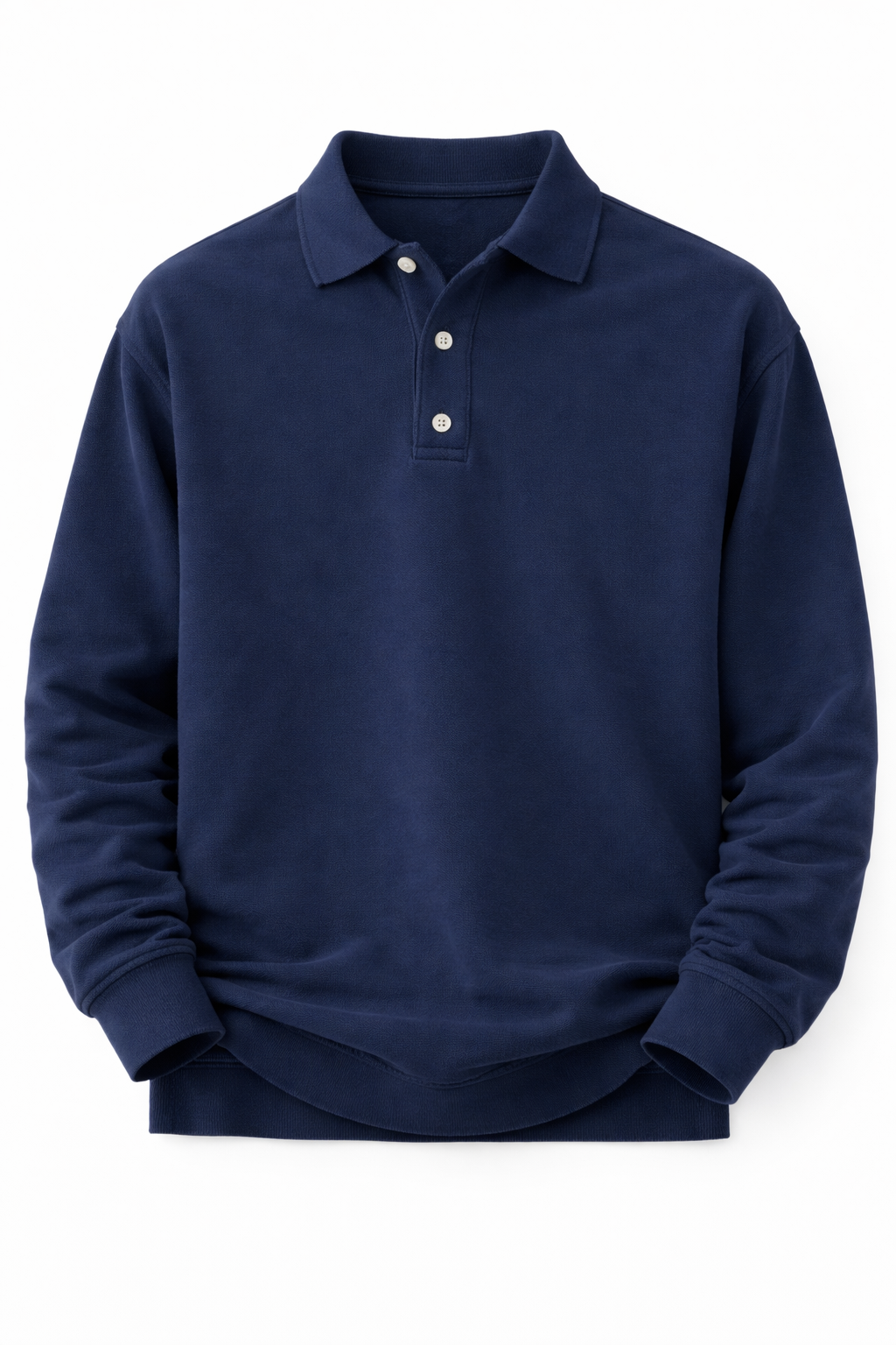 Men's Long Sleeve Polo Shirt - Navy