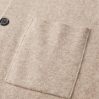 Men's Merino Wool Notch Collar Cardigan - detail