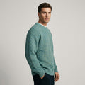 Men's Oversized Ribbed Knit Crewneck Pullover - Sea Foam - studio profile view