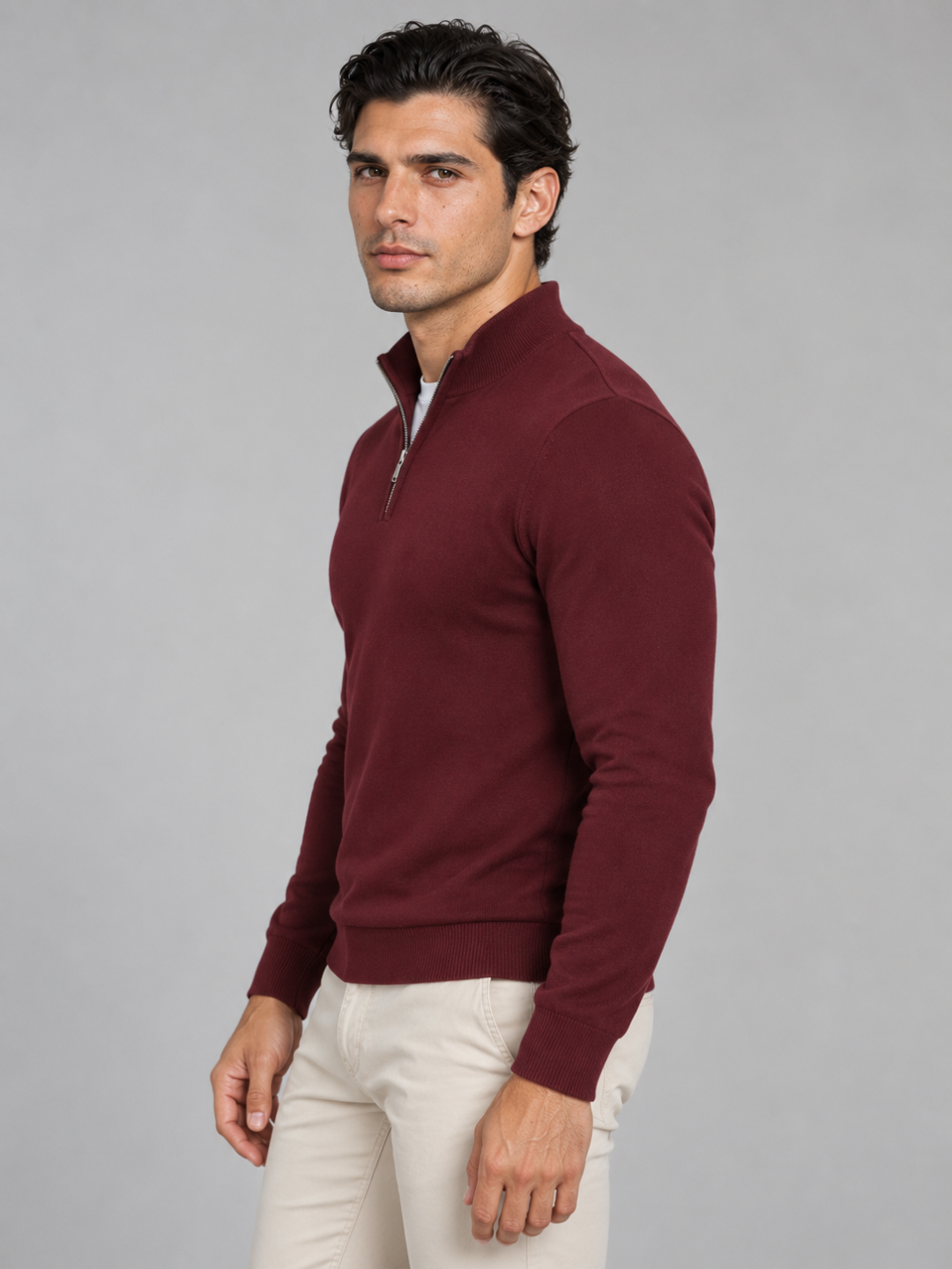 Men's Quarter-Zip Knit Pullover - detail