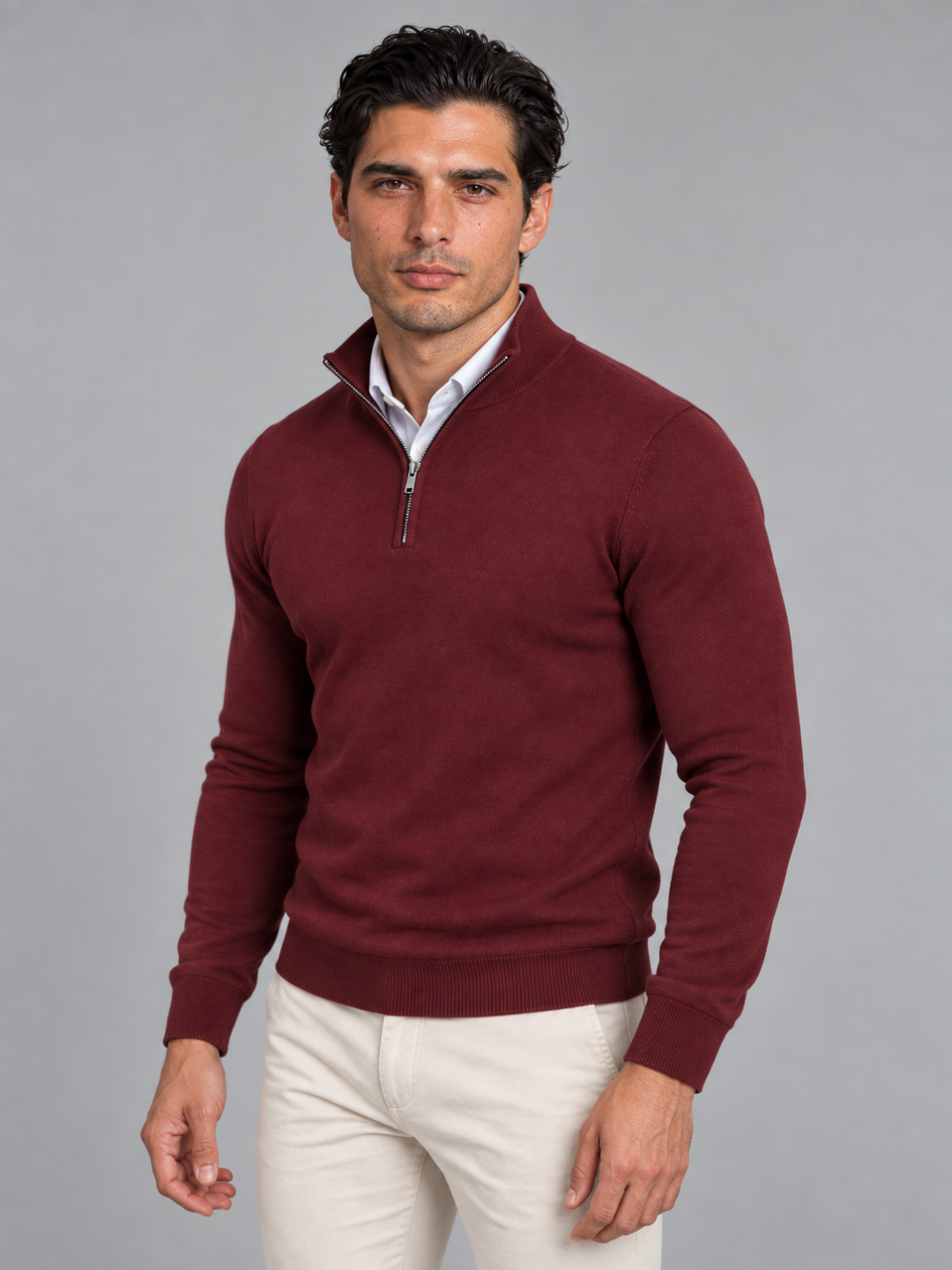 Men's Quarter-Zip Knit Pullover - detail