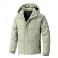 Men's Quilted Hooded Jacket | Warm Winter Puffer Coat - Green