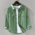 Hartwell & Co Men's Relaxed Fit Cotton Overshirt - Green