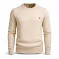 Men's Round Neck Sweater - Beige