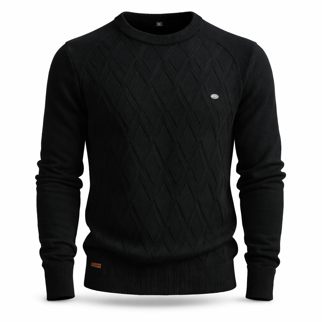 Men's Round Neck Sweater - Black