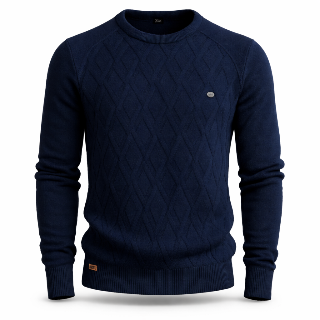Men's Round Neck Sweater - Blue