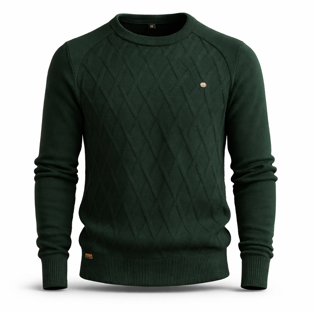 Men's Round Neck Sweater - Green