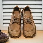 Men's Lace-Up Casual Shoes - Khaki - on model