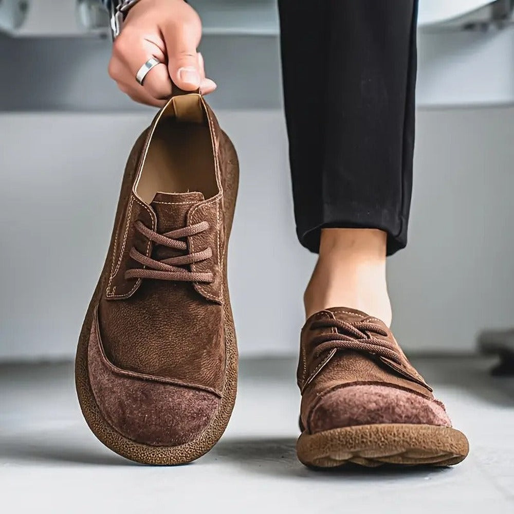 Men's Lace-Up Casual Shoes - Brown - on model