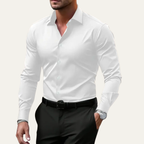 Colton & Rhodes Men's Slim Fit Stretch Dress Shirt White - detail