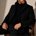 Men's Tailored Stand Collar Coat - detail